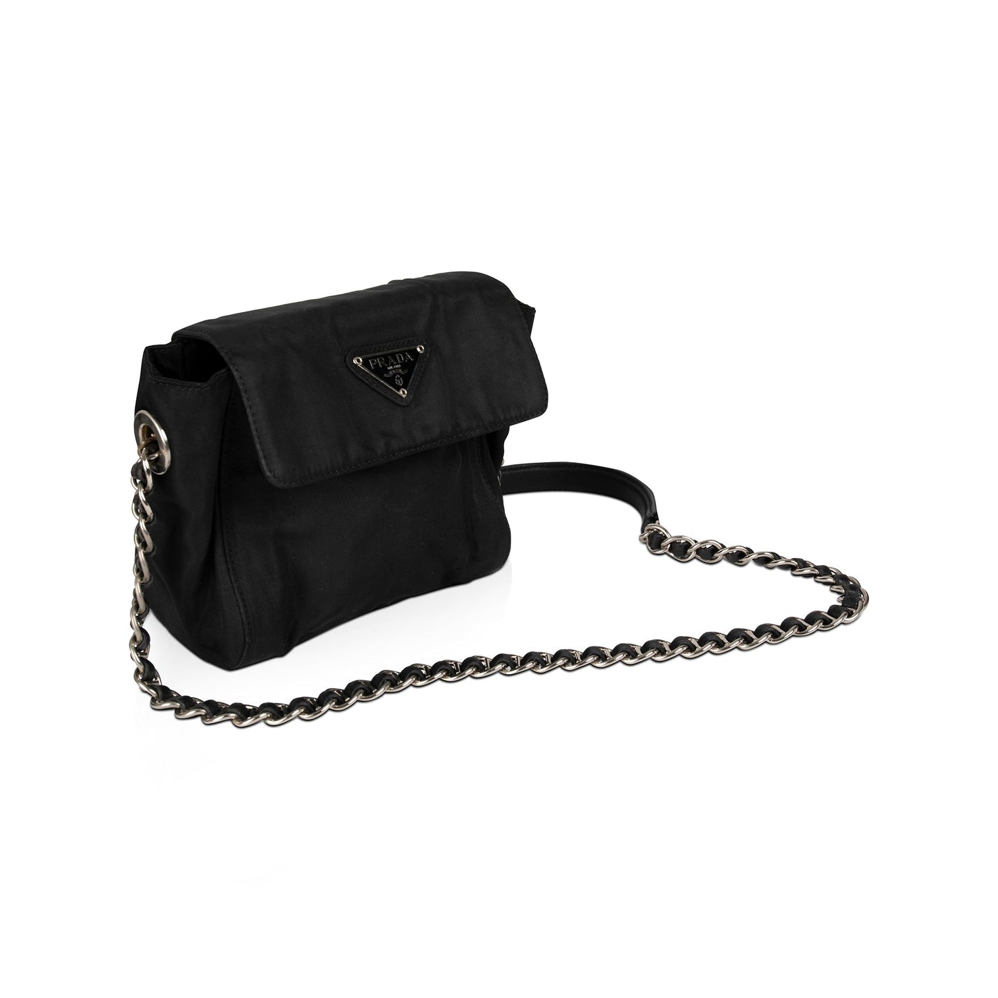 Prada Vintage Tessuto Nylon Chain Crossbody Bag