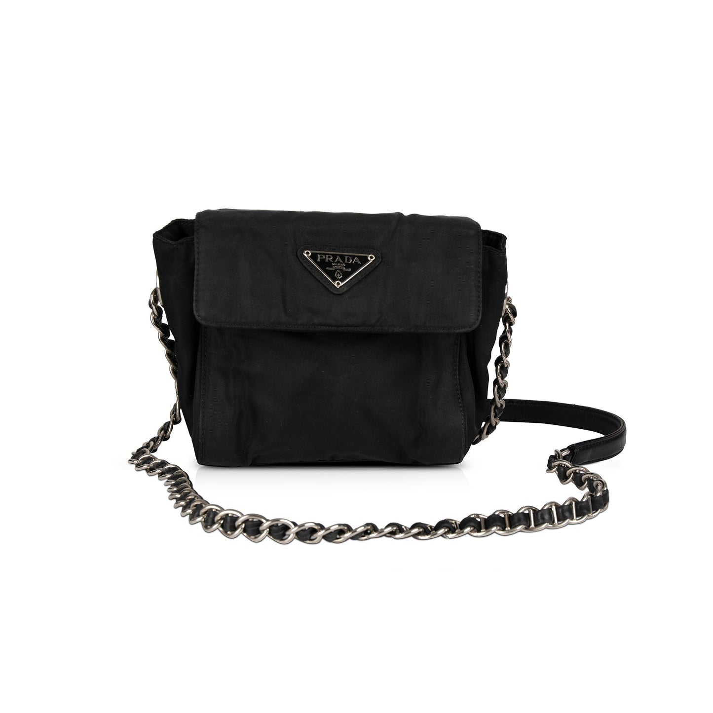 Prada Vintage Tessuto Nylon Chain Crossbody Bag