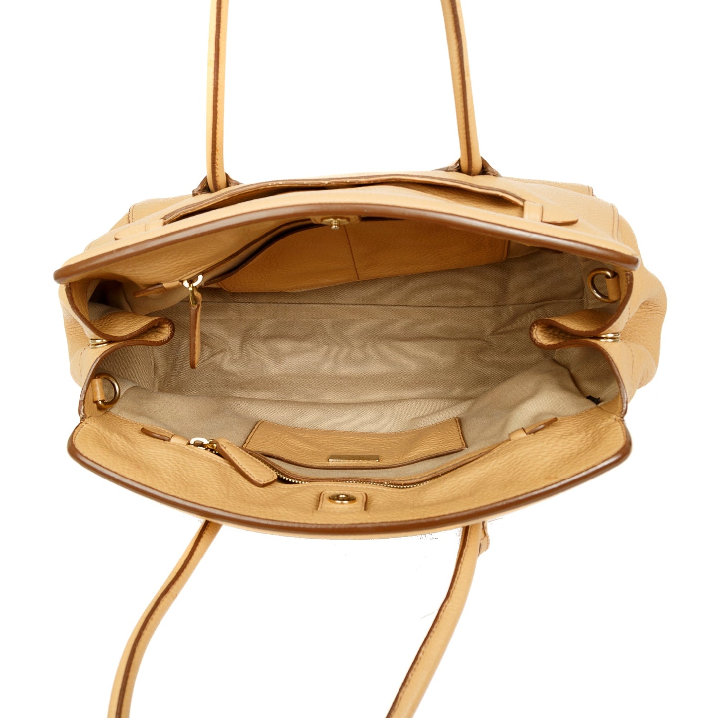 Prada Vitello Daino Cuir Frame Convertible Tote