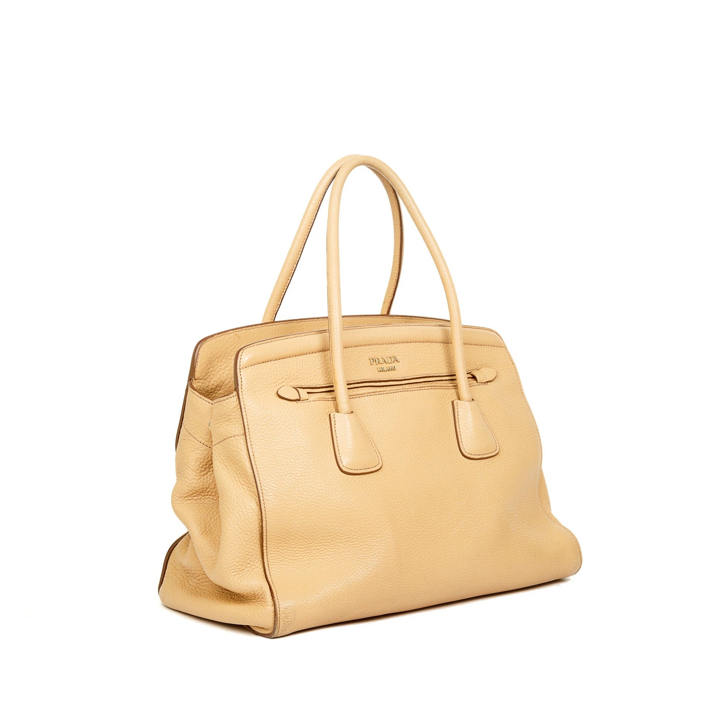 Prada Vitello Daino Cuir Frame Convertible Tote