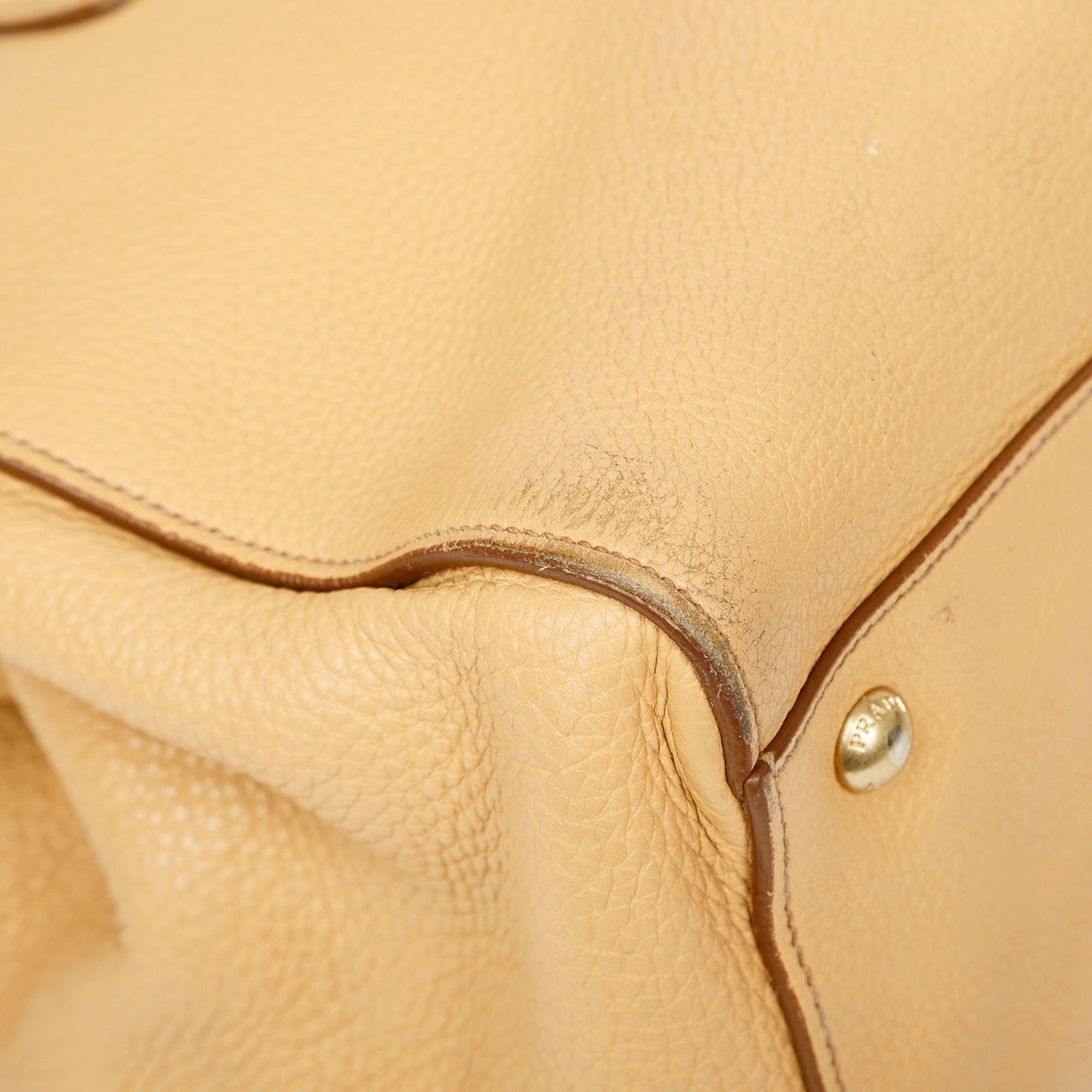 Prada Vitello Daino Cuir Frame Convertible Tote