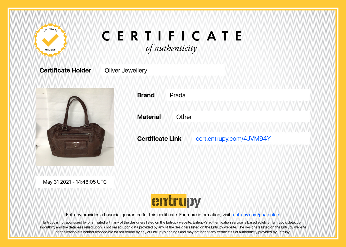 Prada Vitello Daino Shoulder Bag