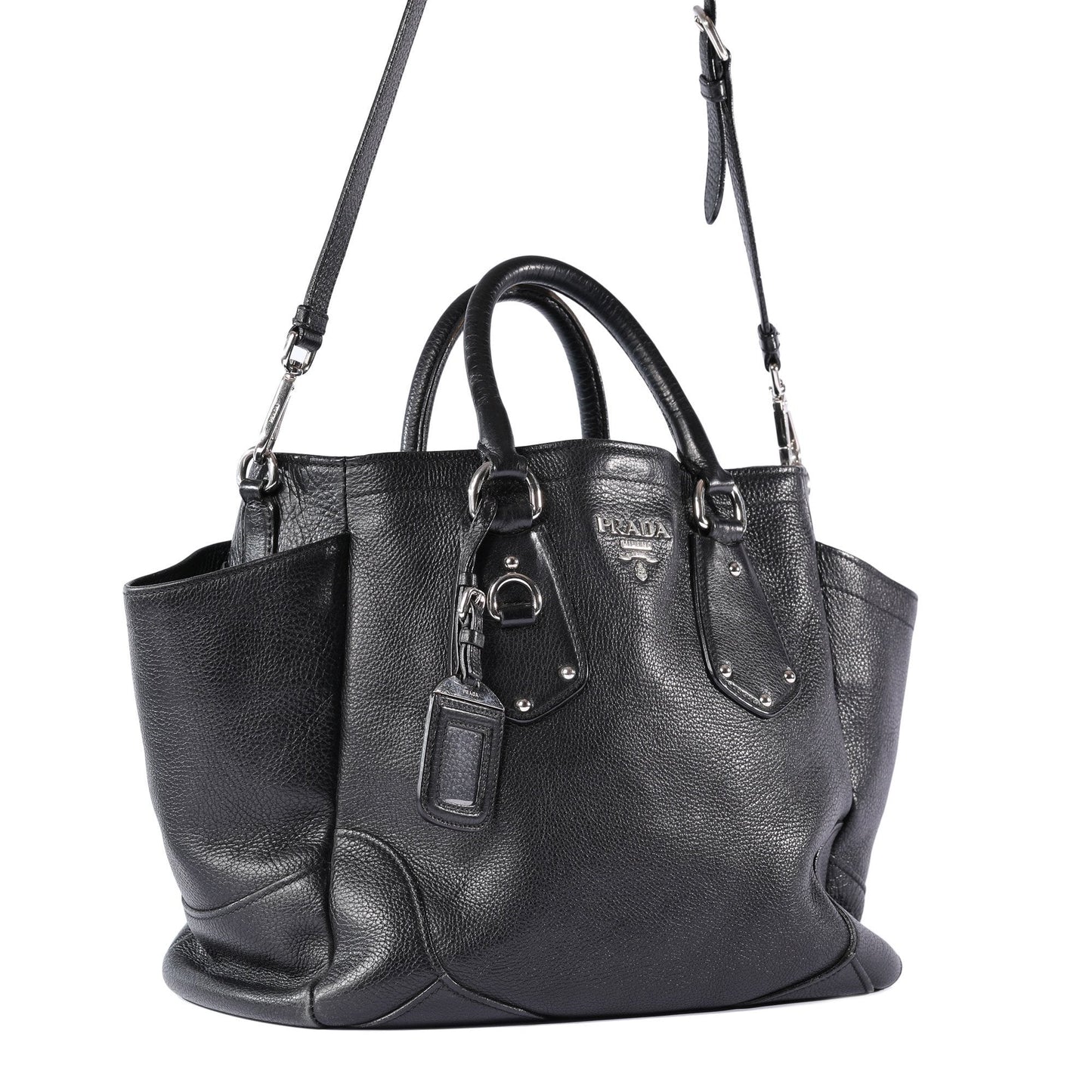 Prada Vitello Daino Side Pocket Tote