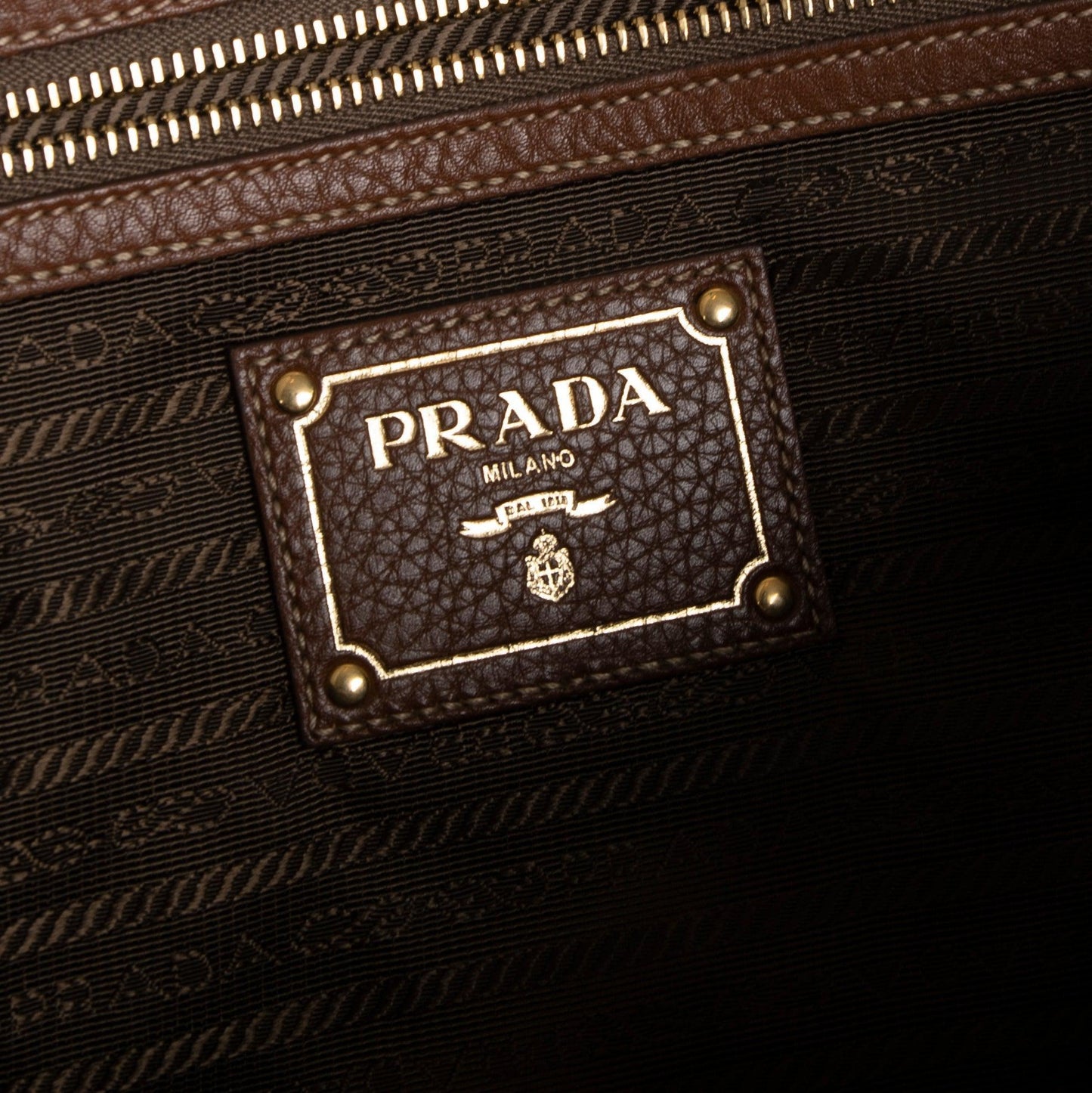 Prada Vitello Daino-Trimmed Tessuto Nylon Tote