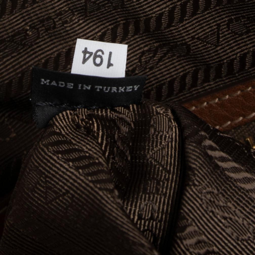 Prada Vitello Daino-Trimmed Tessuto Nylon Tote