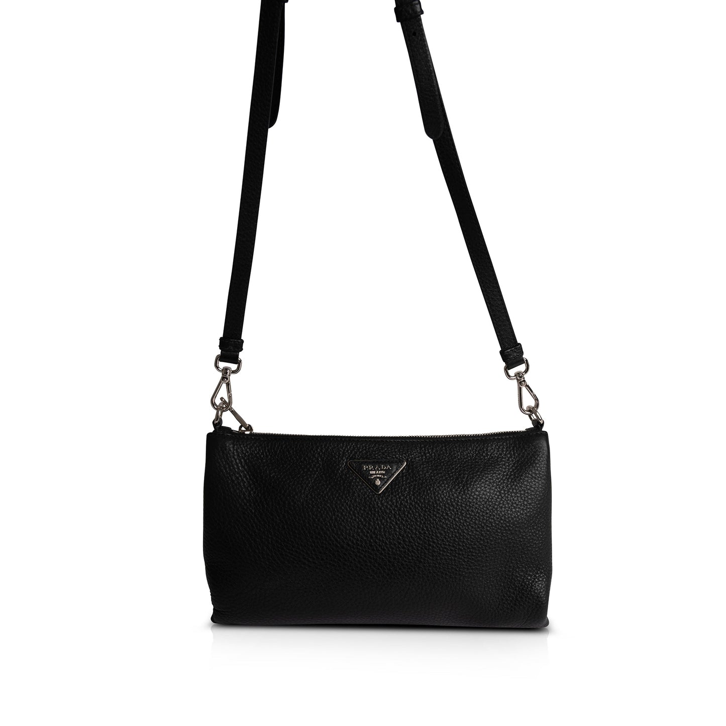 Prada Vitello Daino Zip Crossbody Bag
