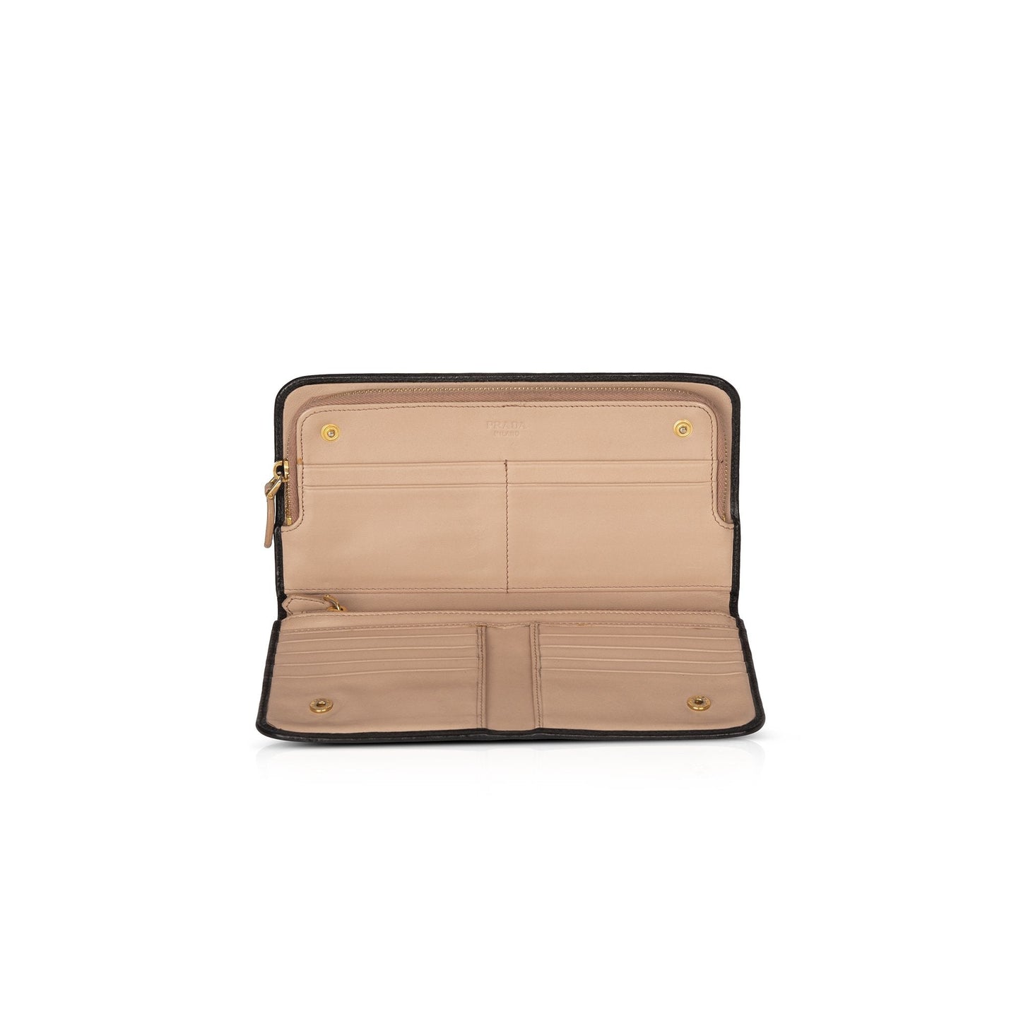 Prada Vitello Shine Leather Organizer Wallet