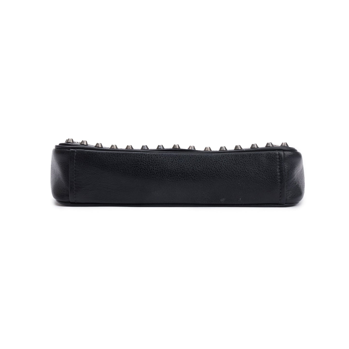 Prada White Leather Glace Studded Crossbody Bag