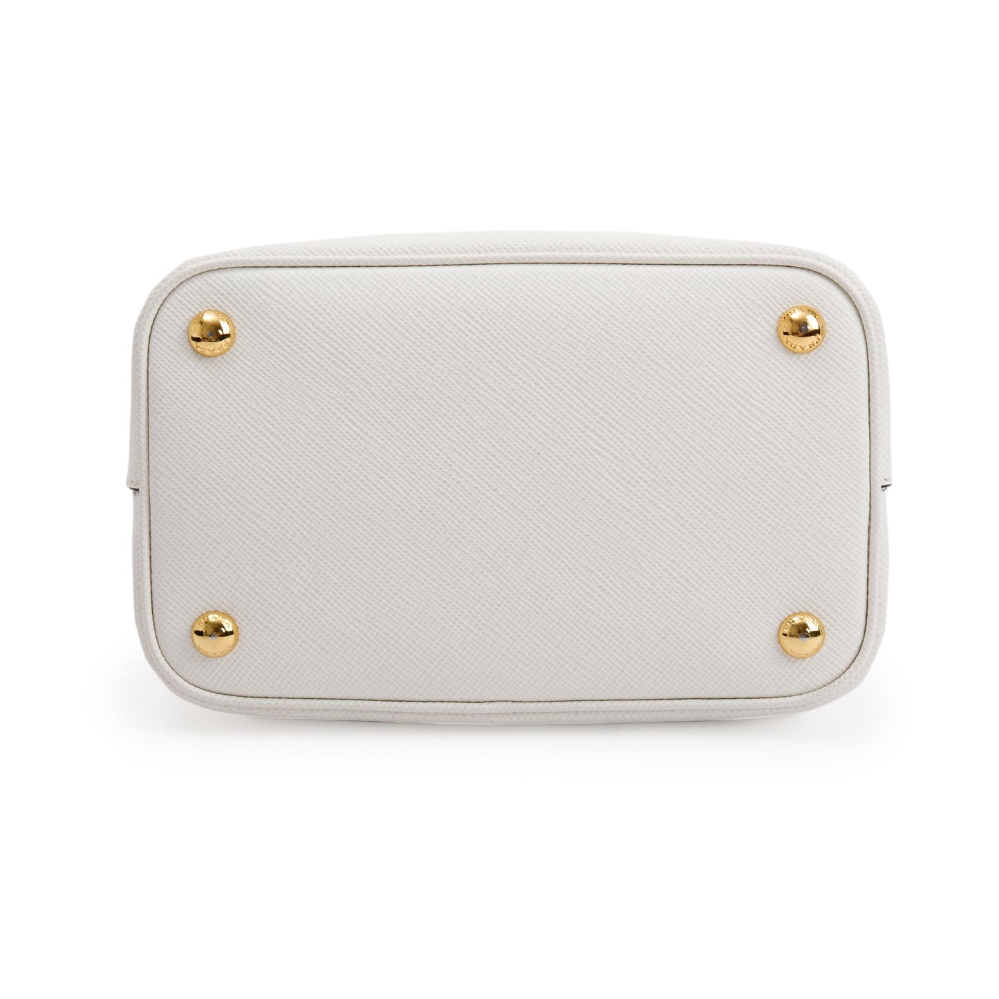 Prada White Saffiano Cuir Medium Panier Bag