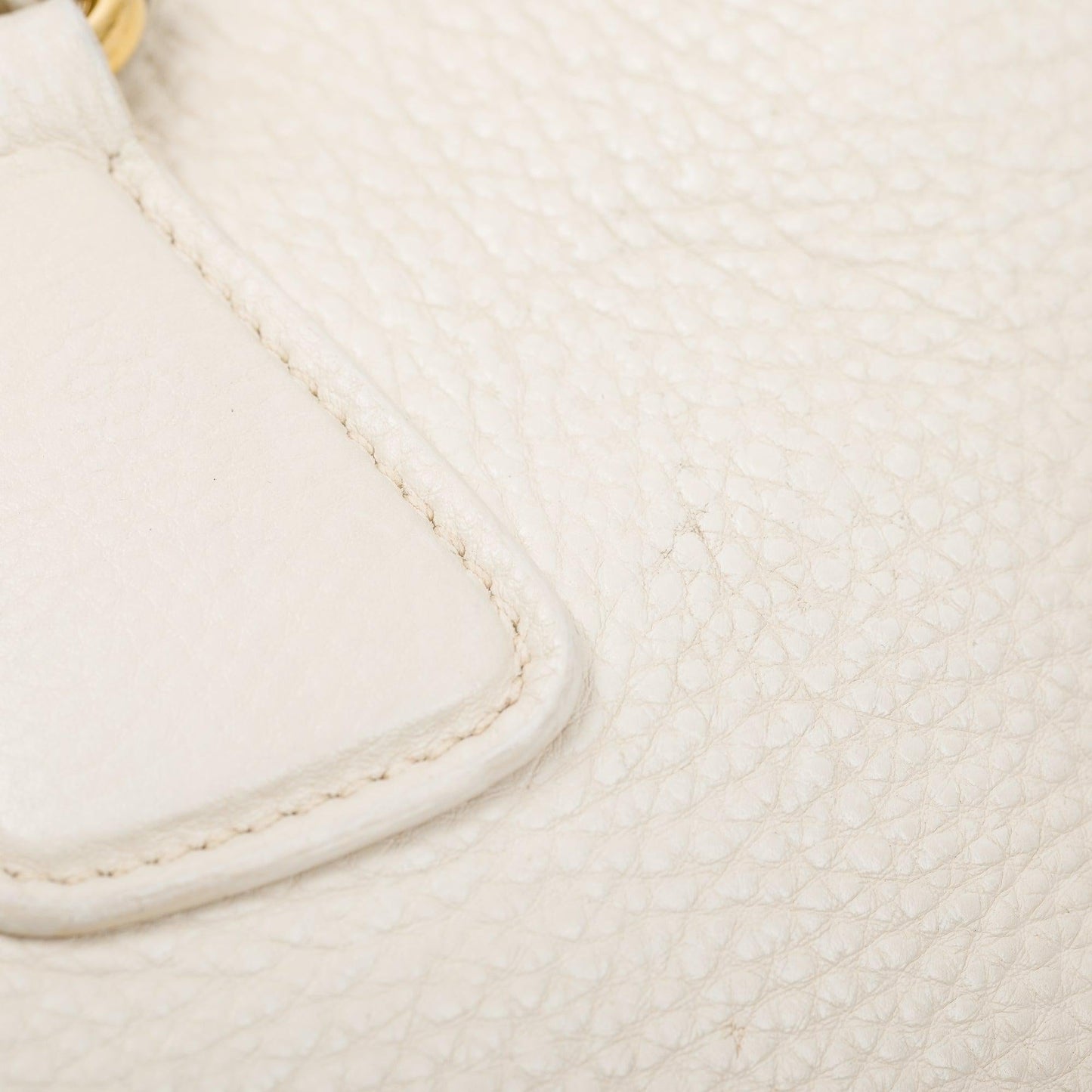 Prada White Vitello Daino Leather Tote