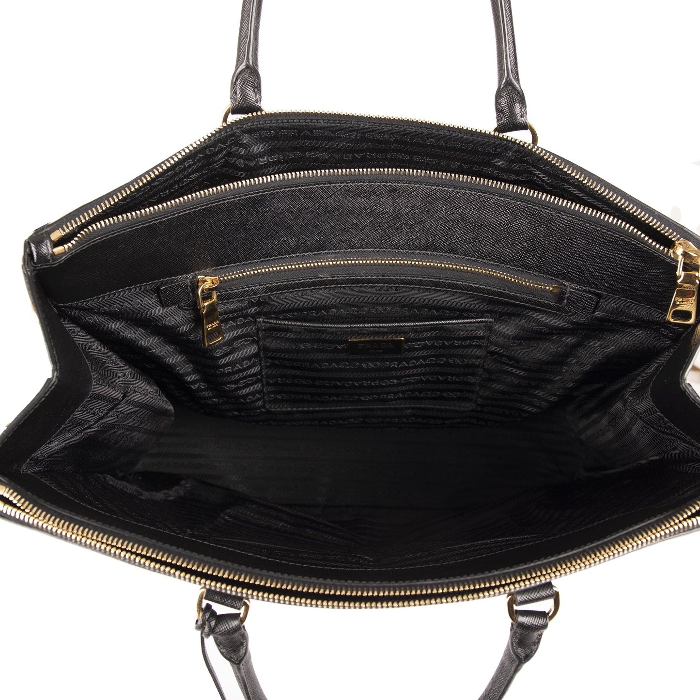 Prada XL Saffiano Lux Double Zip Tote