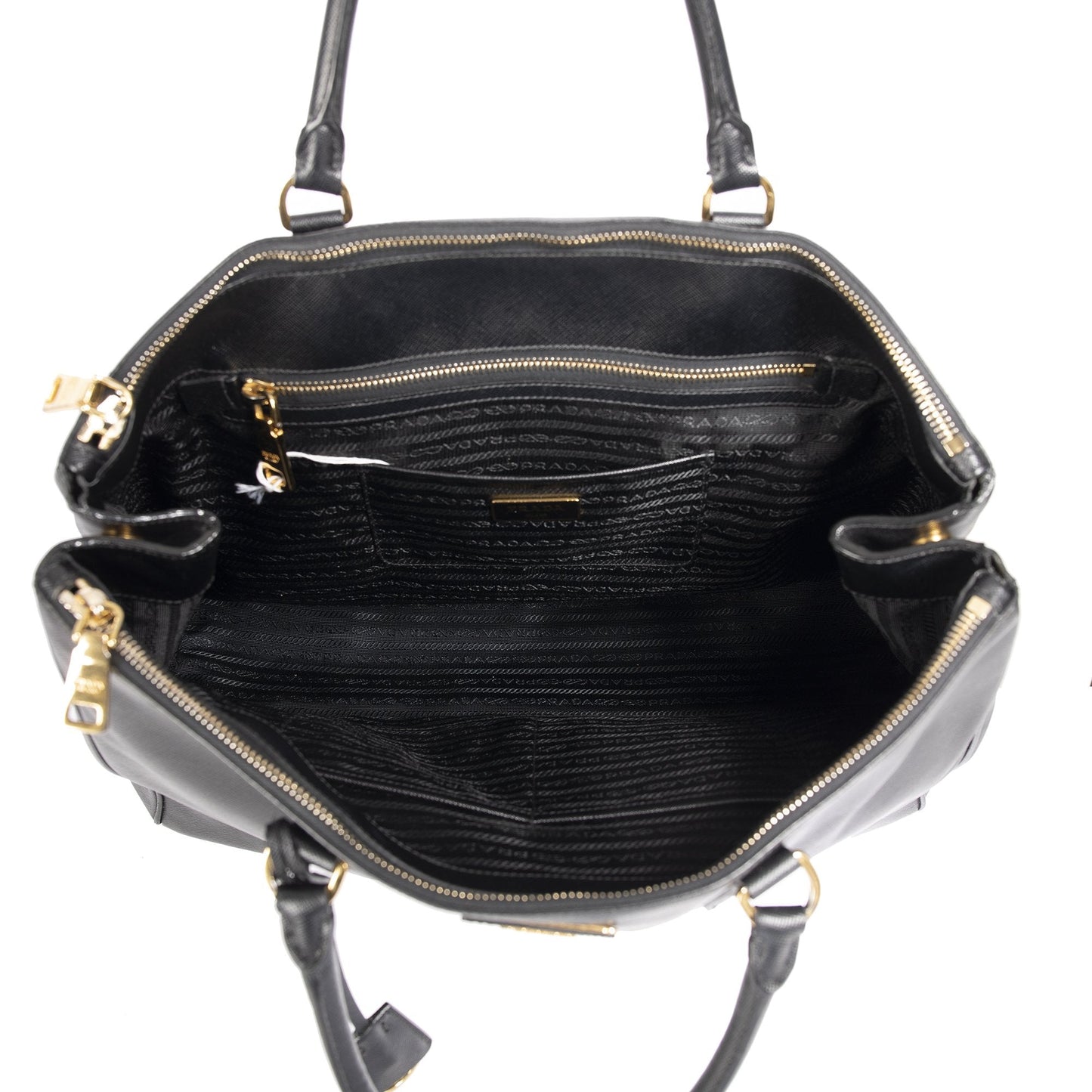 Prada XL Saffiano Lux Double Zip Tote