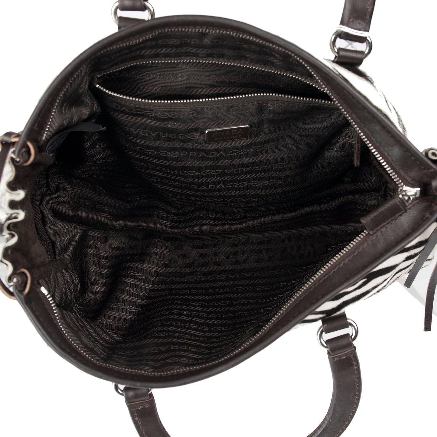 Prada Zebra Print Pony Hair Handle Bag