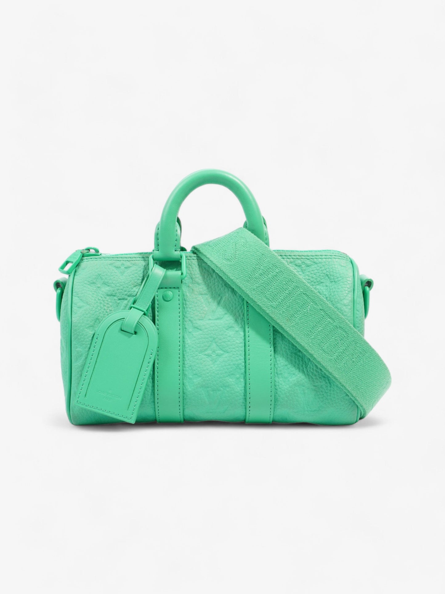 Louis Vuitton Keepall Bandouliere 25 Green Monogram Embossed Leather
