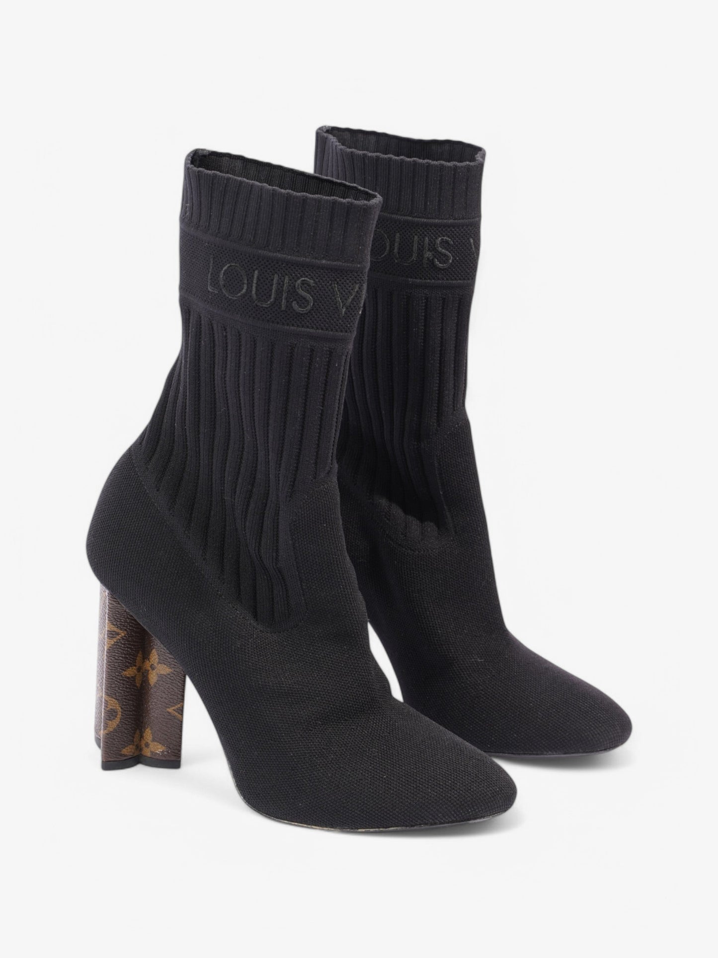 Louis Vuitton Silhouette Ankle Boots 90 Black / Monogram Cotton EU 39 UK 6