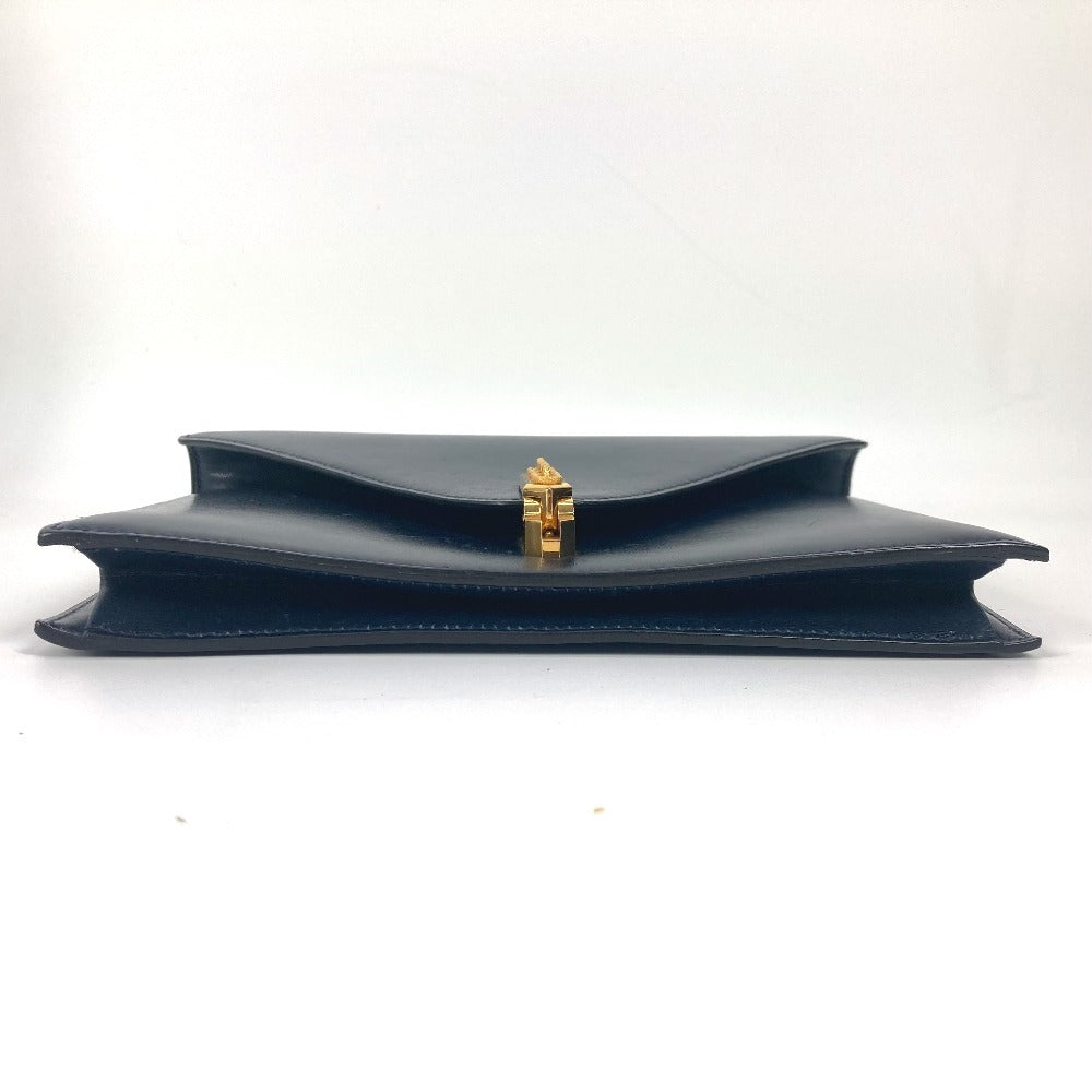 HERMES Shoulder Bag Box scarf Navy vintage Alcazar