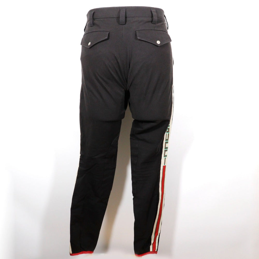 GUCCI Pants 495695 Cotton, Polyurethane black 18Stainless Steel Sideline gabardine stretch pants mens 46