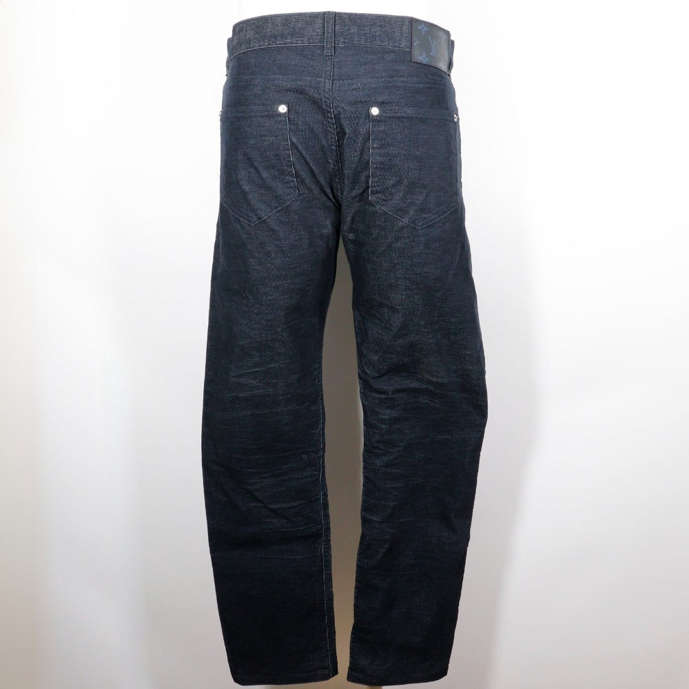 LOUIS VUITTON Pants Cotton, Polyester dark blue Corduroy Circle LV mens 32