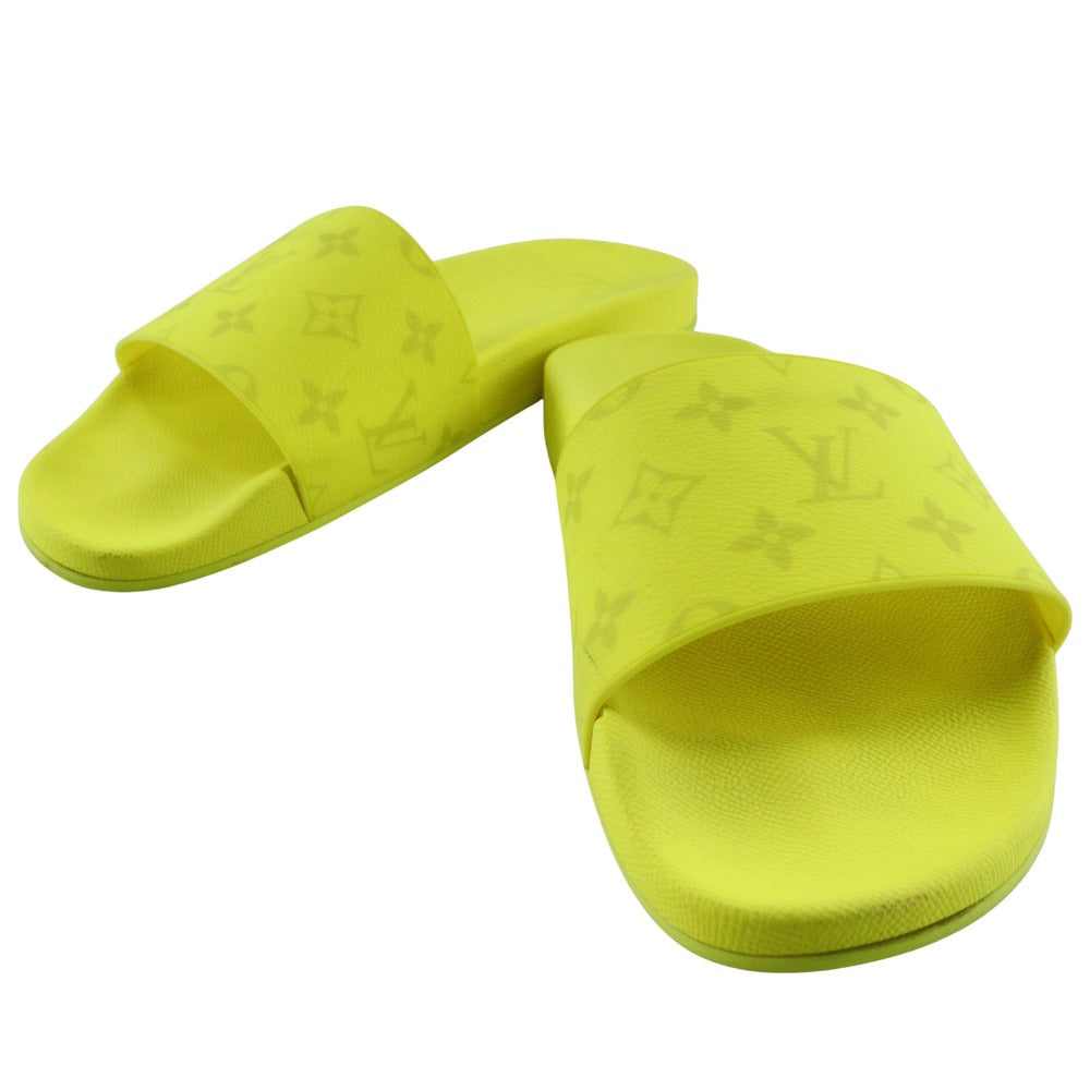 LOUIS VUITTON Sandals rubber yellow 22Stainless Steel Shower sandals Waterfront line mens 8