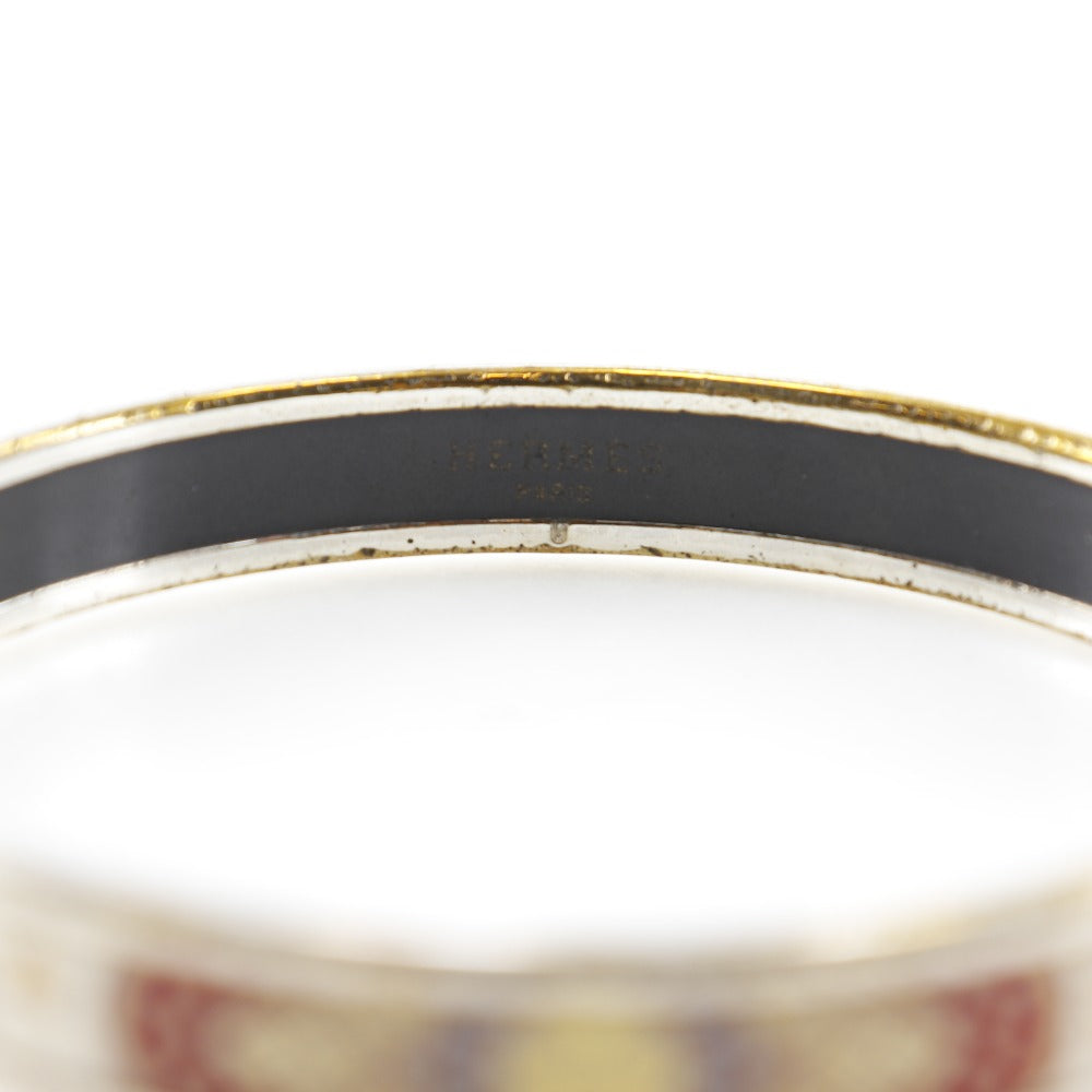 HERMES Bangle metallic white Sun, Moon and Stars cloisonne Emaille PM Women
