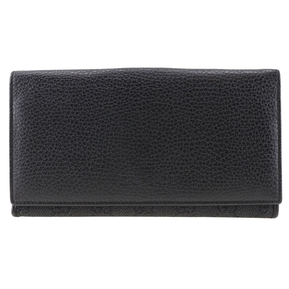 GUCCI Long Wallet Purse 143391 leather black unisex(Unisex)