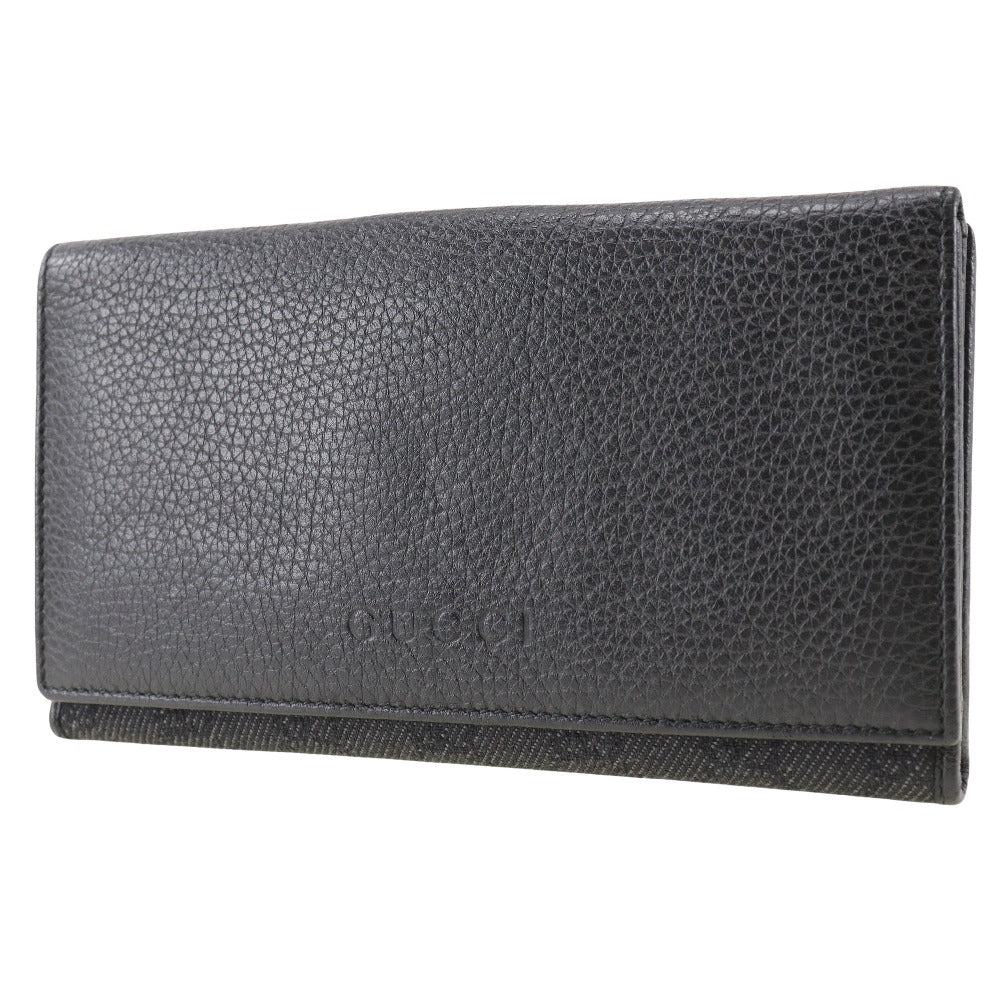 GUCCI Long Wallet Purse 143391 leather black unisex(Unisex)