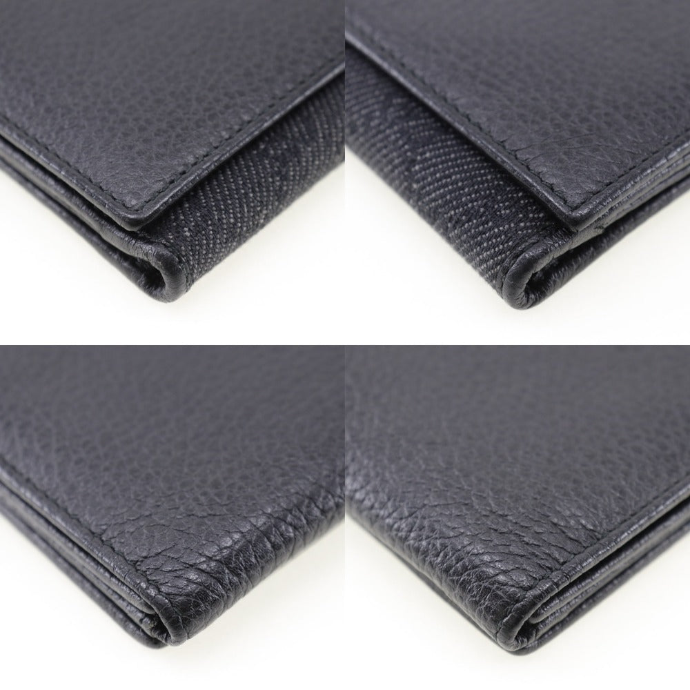 GUCCI Long Wallet Purse 143391 leather black unisex(Unisex)