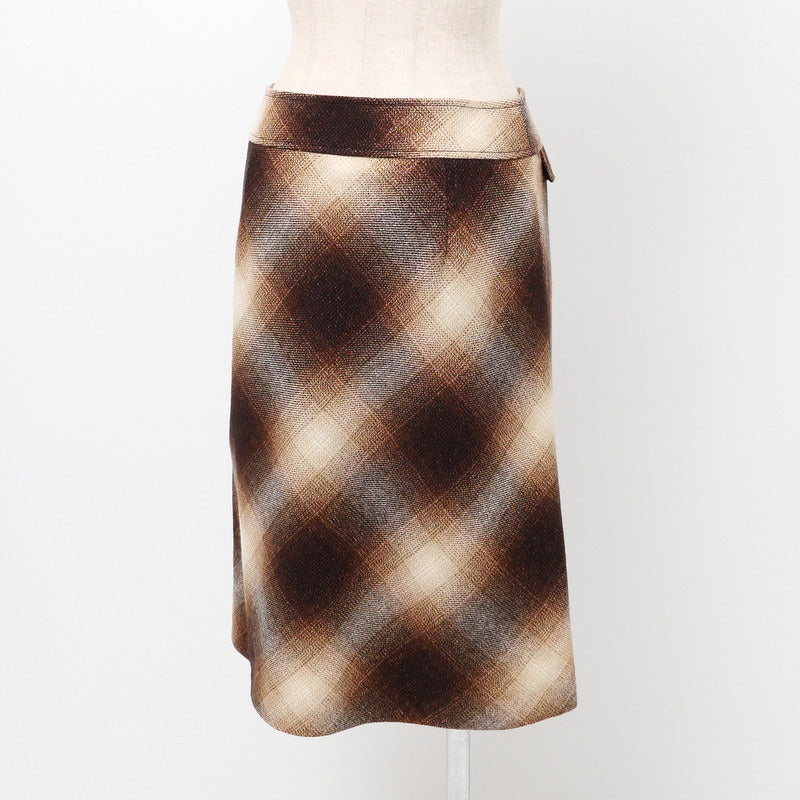 BURBERRY skirt FX366-863-55 wool Brown / Ivory Women 38