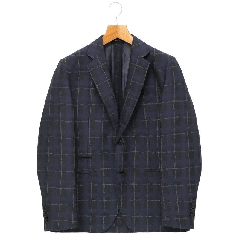 HERMES tailored jacket G19821K silk Navy mens 50