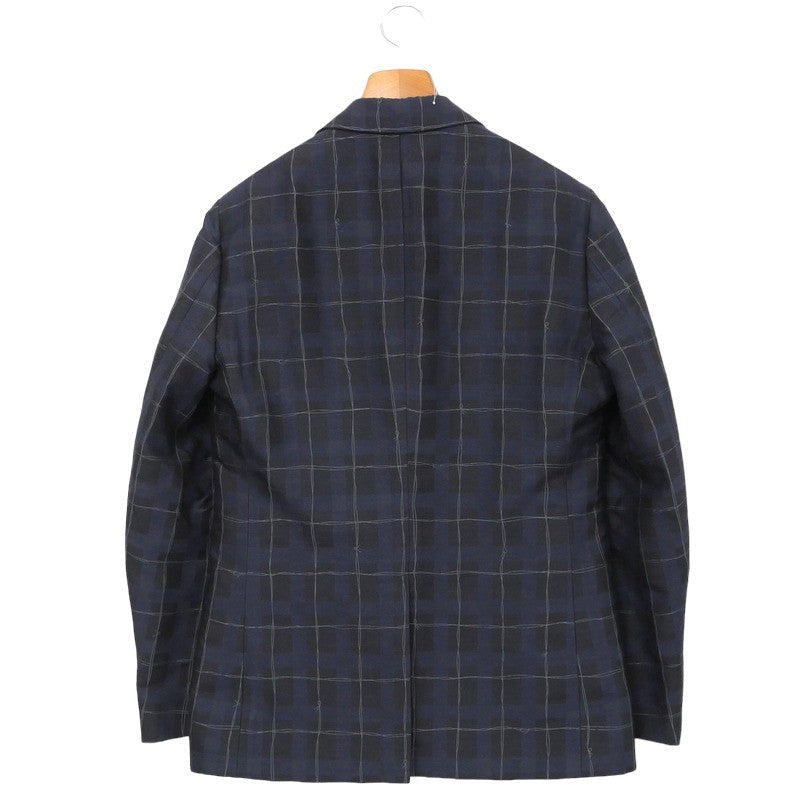 HERMES tailored jacket G19821K silk Navy mens 50