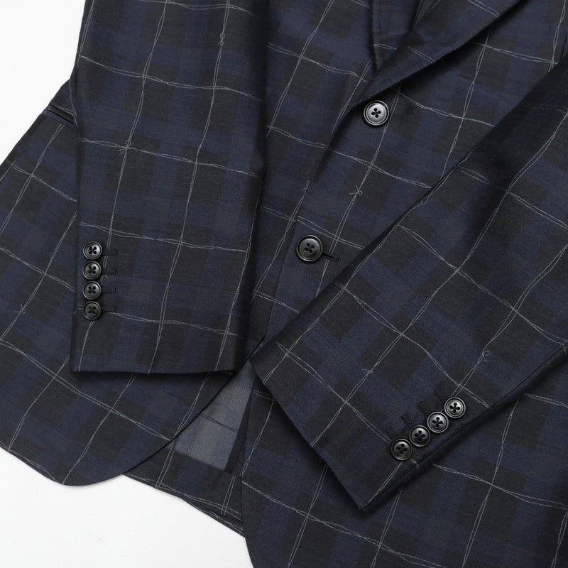HERMES tailored jacket G19821K silk Navy mens 50