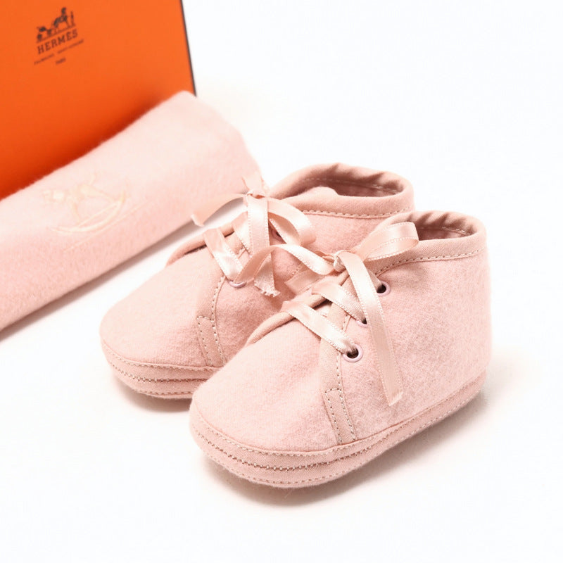 HERMES Other shoes Wool, Angora pink Hose embroidery Baby shoes first shoes Kids No size listed