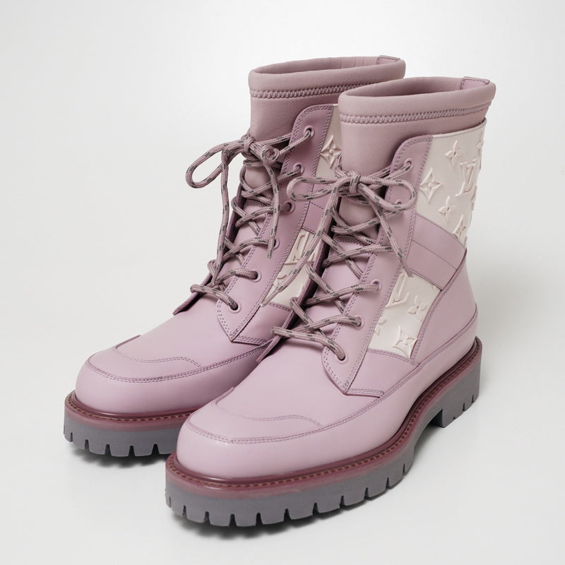 LOUIS VUITTON boots BM1119 leather Pink / White mens 7