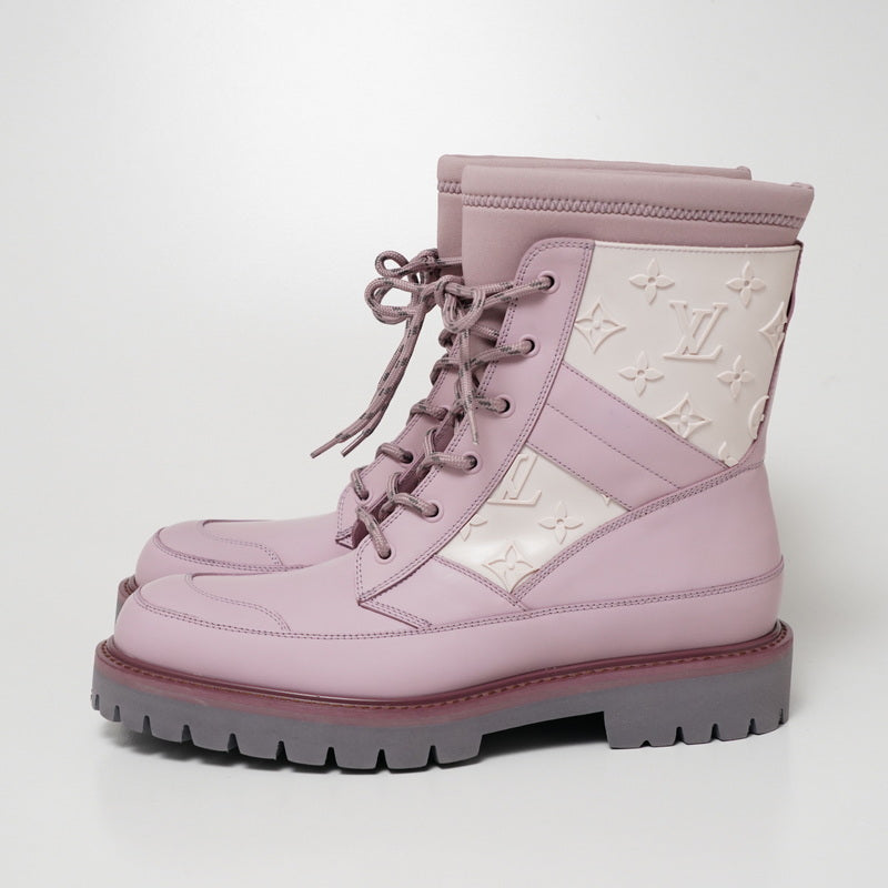 LOUIS VUITTON boots BM1119 leather Pink / White mens 7