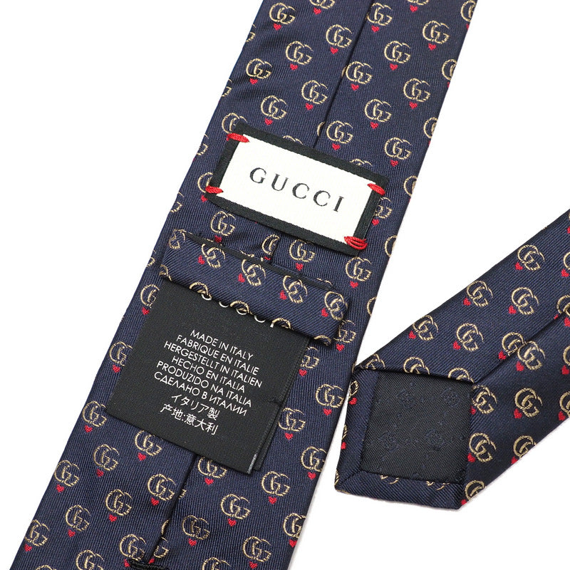 GUCCI tie silk Navy 148x3.1" mens