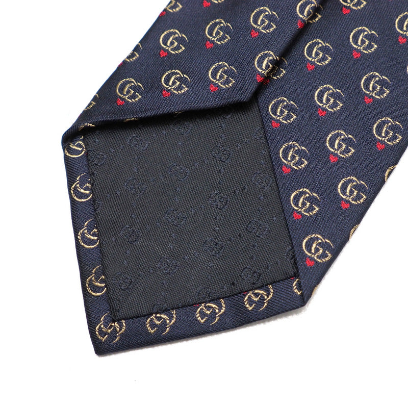 GUCCI tie silk Navy 148x3.1" mens