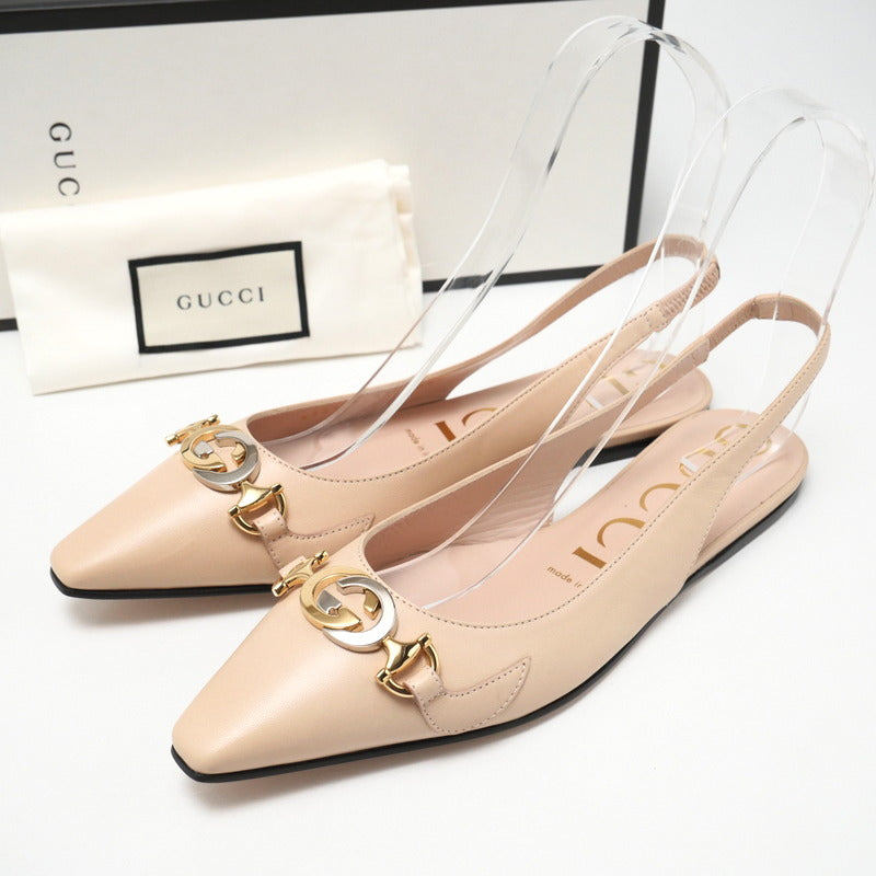 GUCCI pumps 626725 leather beige Women 37