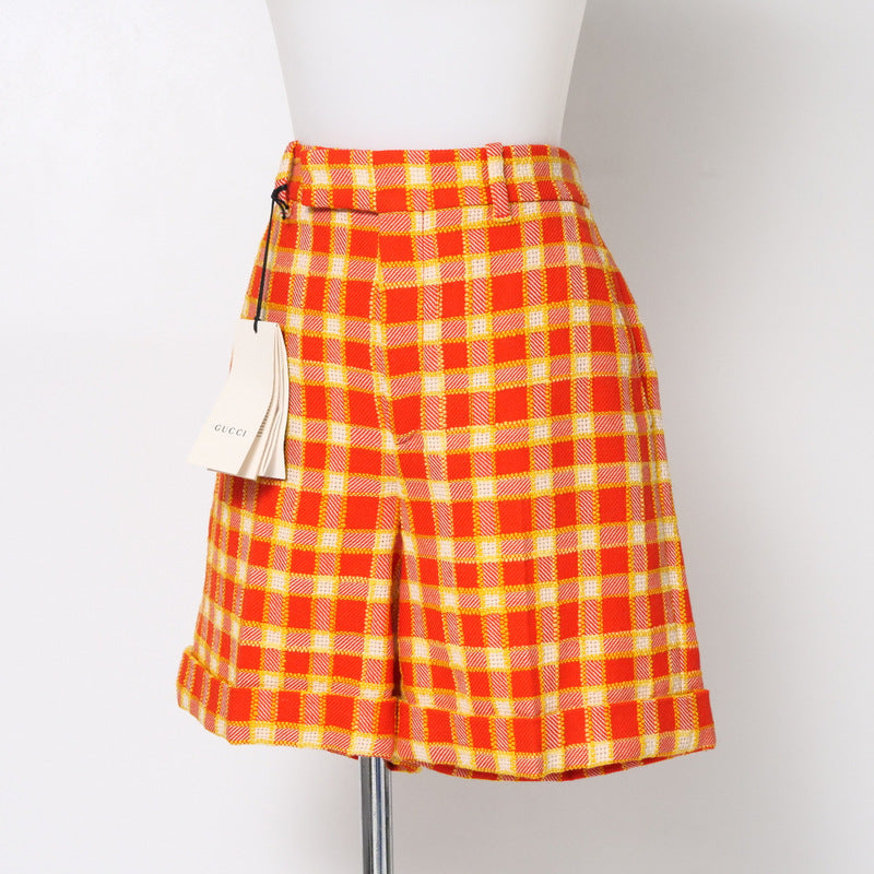 GUCCI Shorts 609574 tweed Orange x yellow Women 42