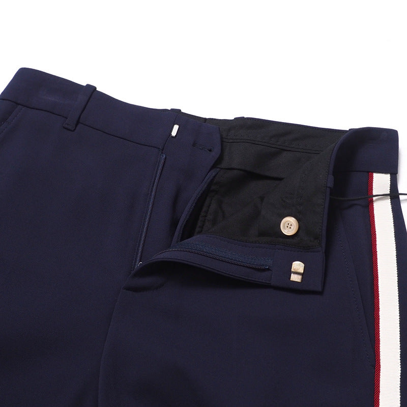 GUCCI Pants 524709 97% rayon, 3% polyurethane Navy/White x Bordeaux Women 42