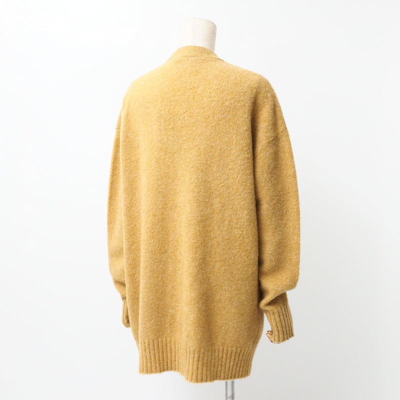 GUCCI cardigan 635162 wool mustard With Brooch Oversize Women M (170/92Y)