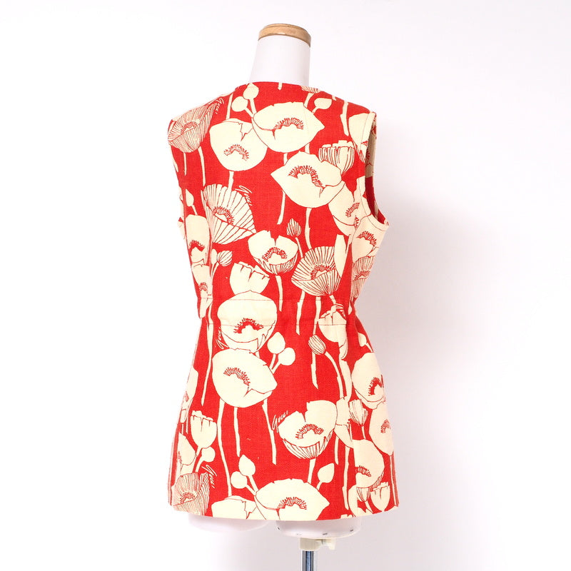 GUCCI Vest 652265 silk Red / beige Women 38