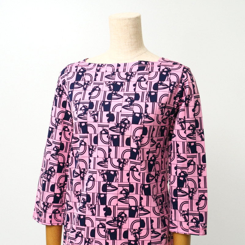 HERMES Cut cotton Pink / navy Women 34