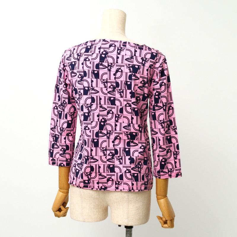 HERMES Cut cotton Pink / navy Women 34