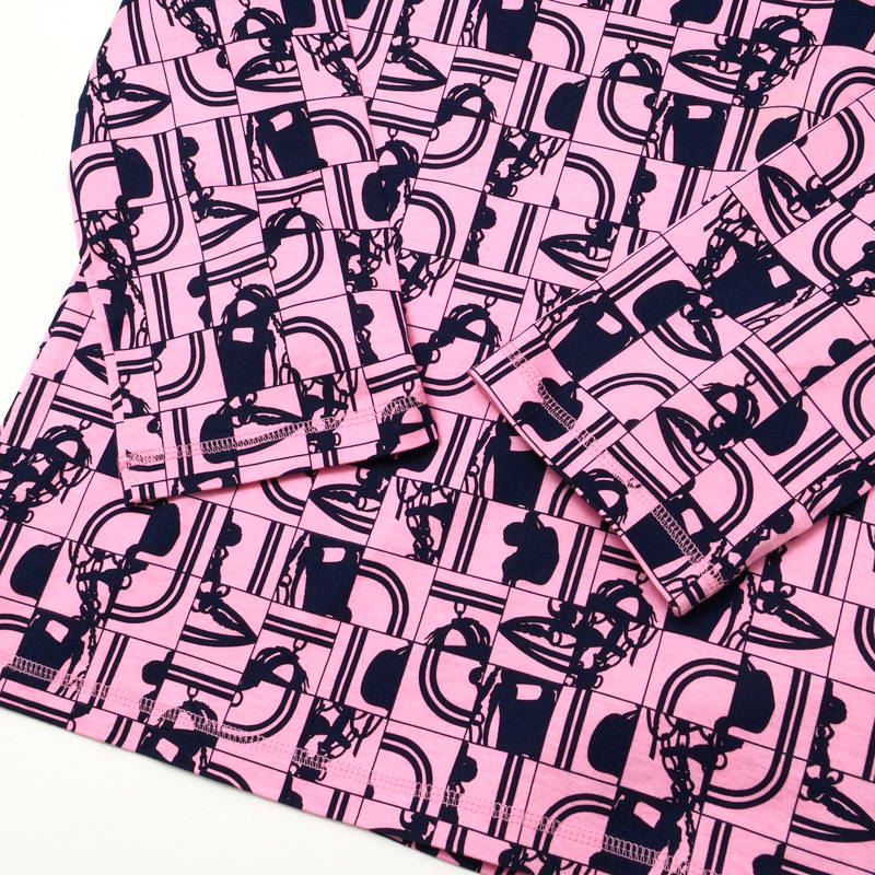 HERMES Cut cotton Pink / navy Women 34