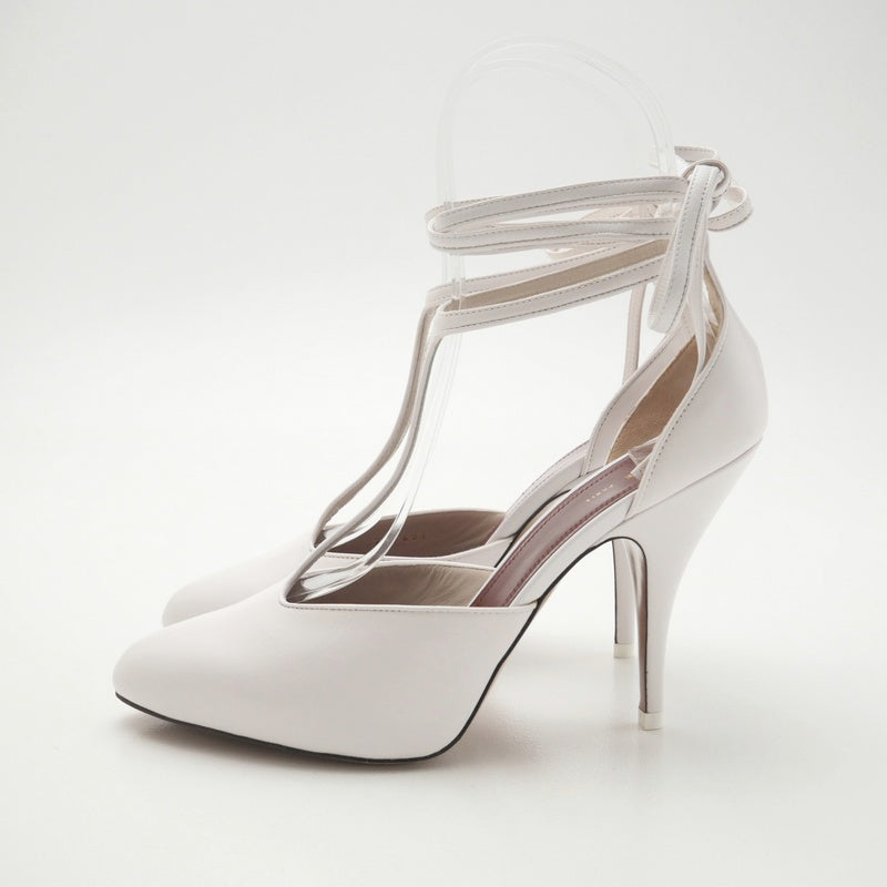 CELINE pumps 326893ASEC leather white Women 37