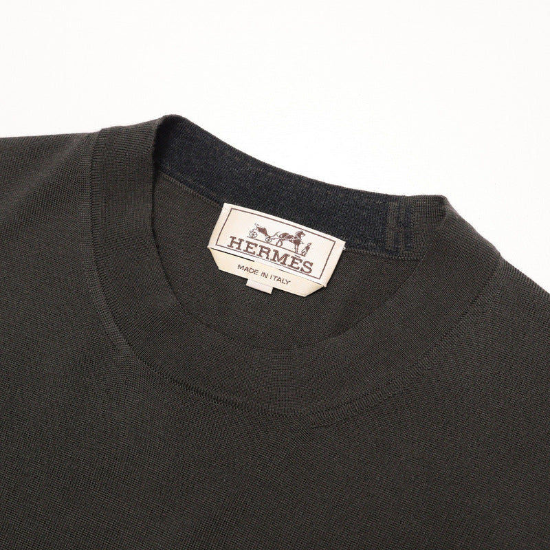 HERMES sweater H467045HA knit Dark brown mens M