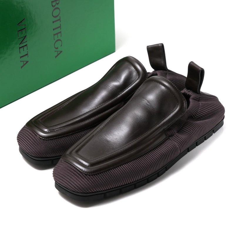 BOTTEGAVENETA Slip-on Leather x Knit Brown mens 43