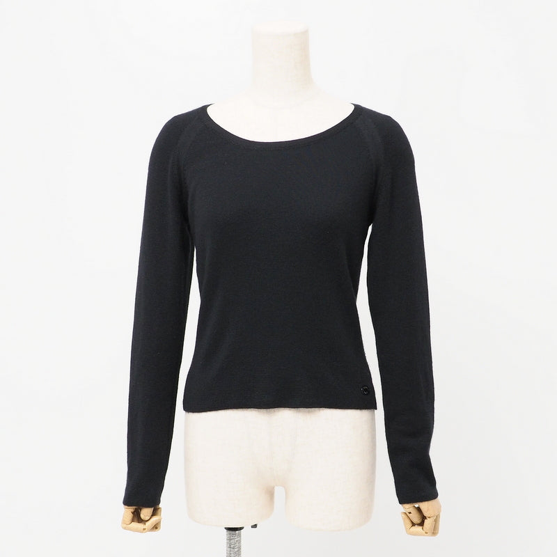 CHANEL sweater P13665 knit black Women 38