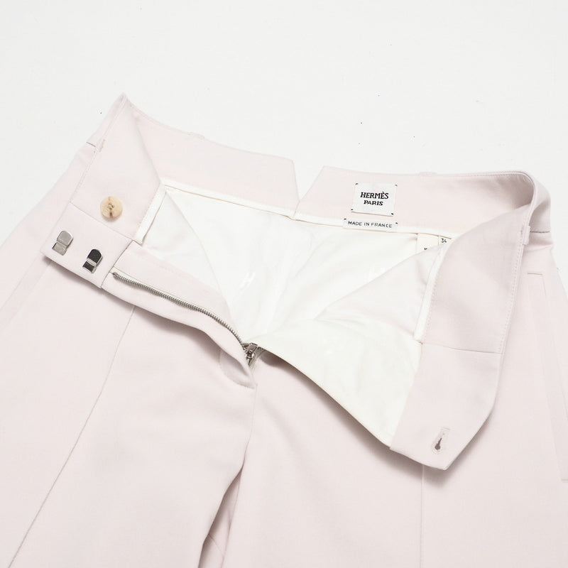HERMES Pants wool Light gray Women 34