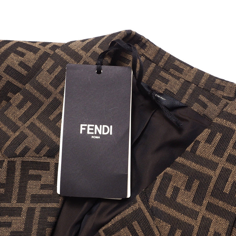 FENDI tailored jacket FJ0684 A6W3 65% polyester, 35% cotton Brown mens 46